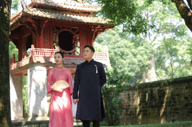Top concept chụp ảnh couple áo dài chân dung đẹp nhất 2026